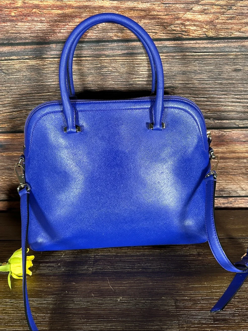 kate spade Cameron Street Margot Cobalt Blue Leather Satchel with strap!